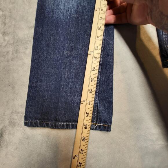 Mossimo Supply Co Jeans Mens 34x29 Blue Denim Slim Straight Whiskered Faded - Picture 8 of 11